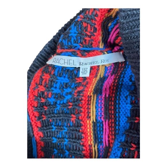 Rachel Roy Women’s One Size Infinity Knit Scarf Orange Blue Red Bohemian EUC - Picture 7 of 7